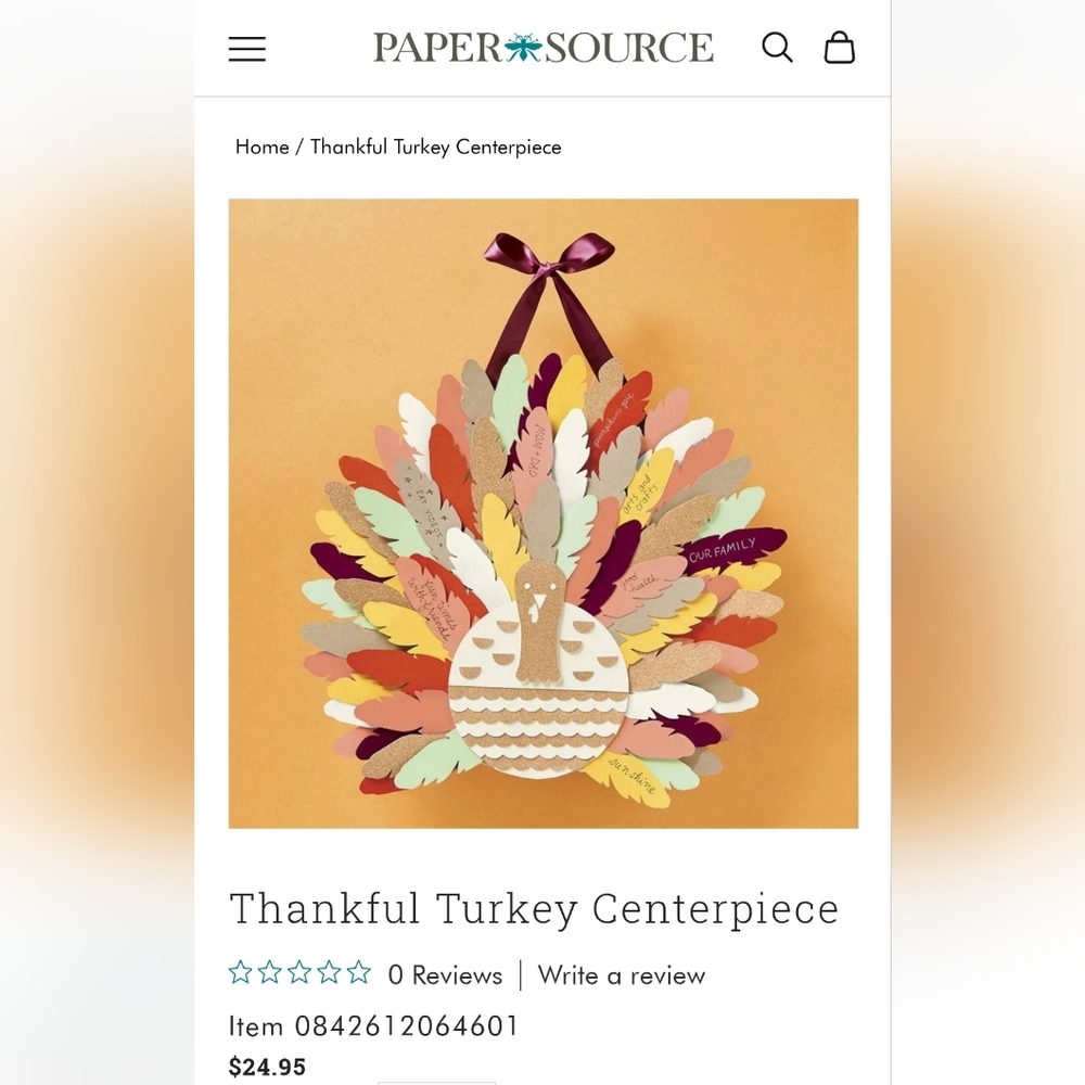 Paper Source Vibrant Turkey Centerpiece